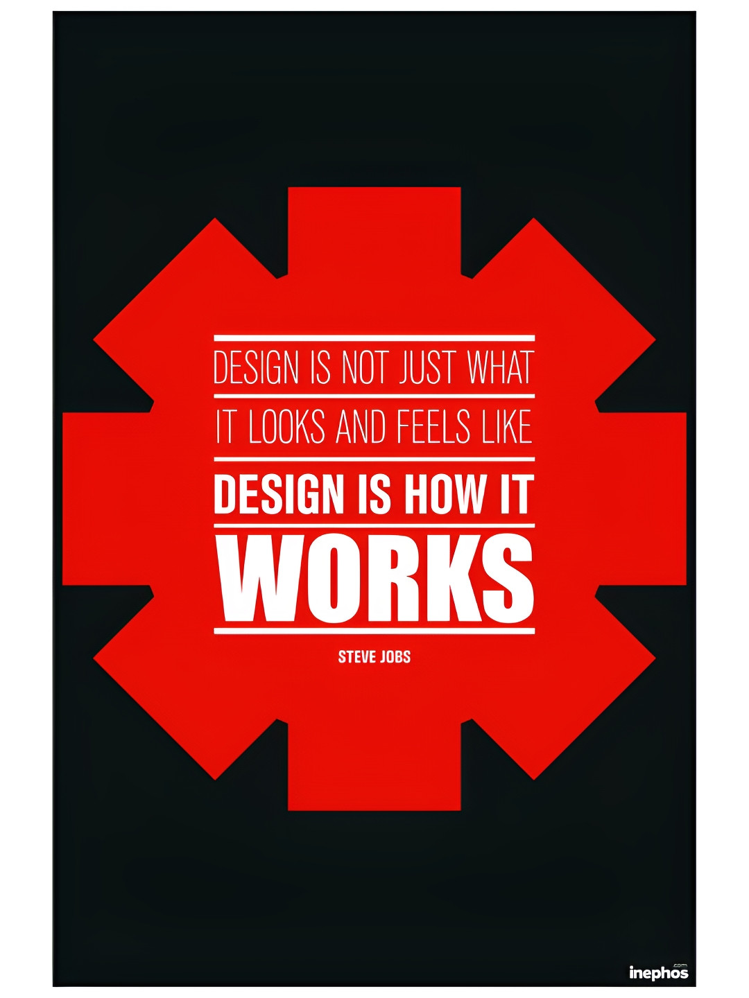 Inephos Black And Red Typography Printed Wall Poster