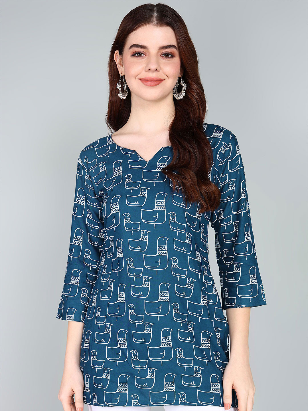 Tviksha Fashion Women Woven Design Printed Straight Kurti