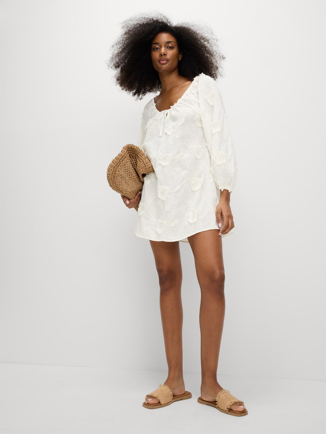Marks & Spencer Embroidered Pure Cotton Shift Mini Dress