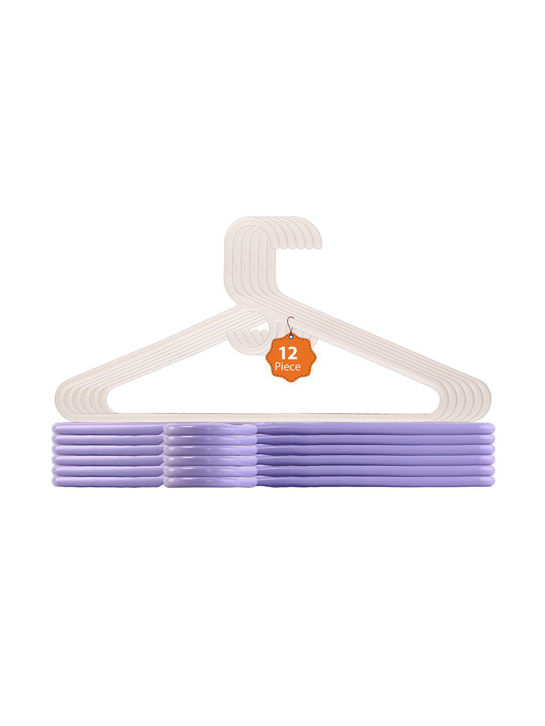 Kuber Industries White & Purple Pack Of 12 Multipurpose Hangers For Wardrobe