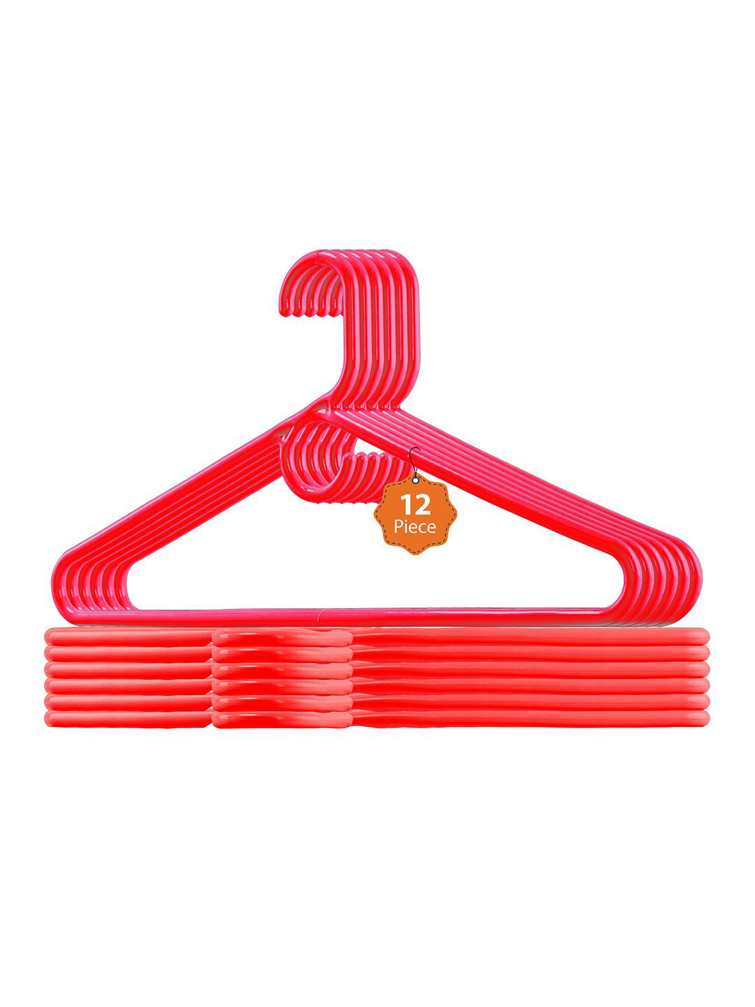 Kuber Industries Red Pack Of 12 Multipurpose Cloth Hangers For Wardrobe