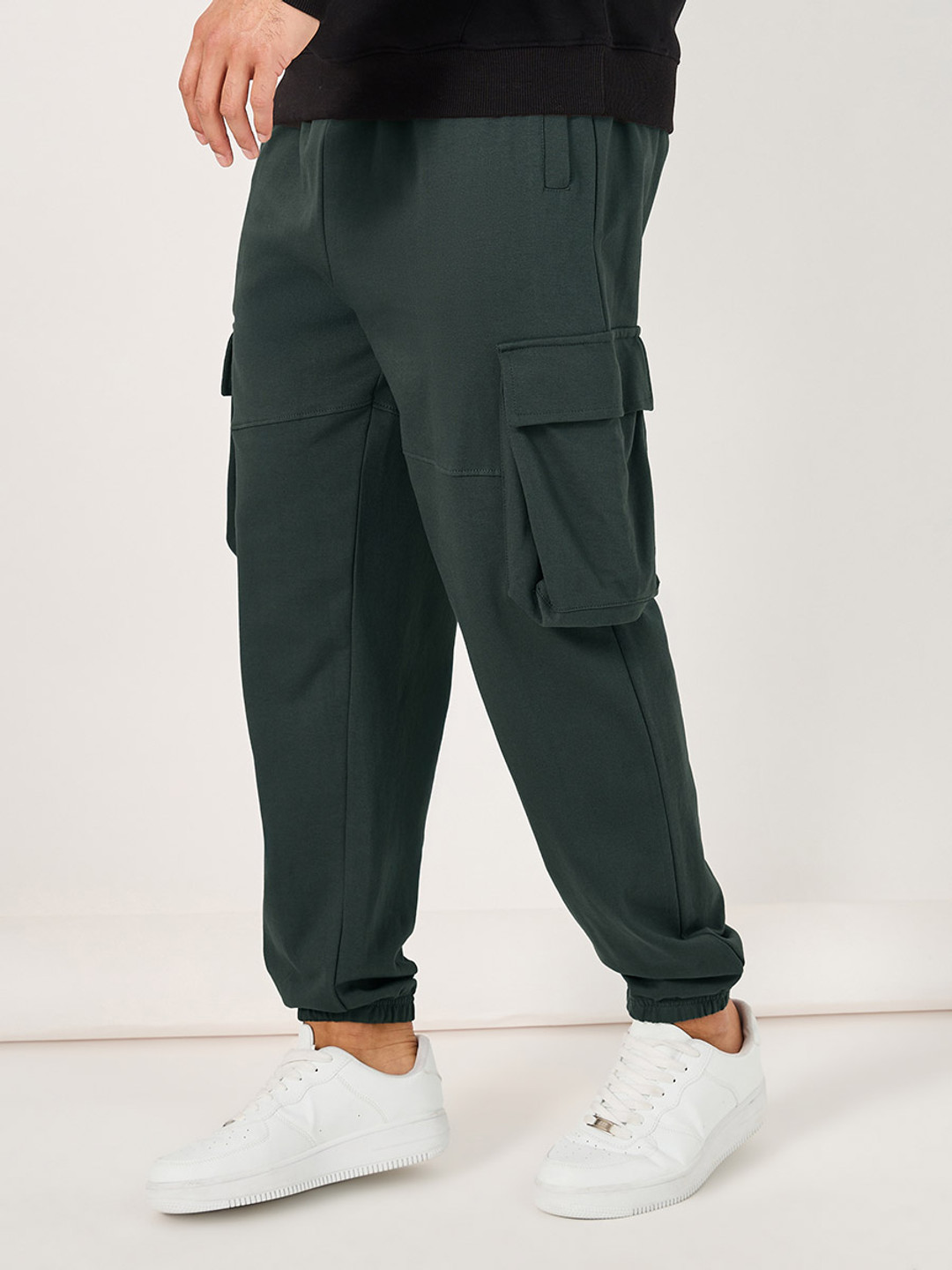 Styli Men Oversized Cut And Sew Cotton Cargo Joggers