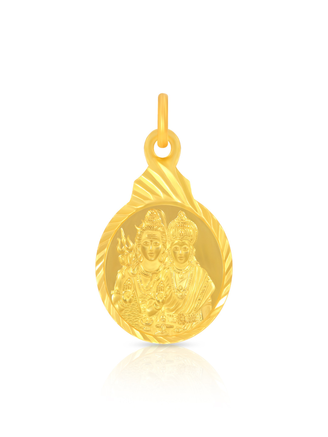 BHIMA 22K BIS Hallmark 916 Purity Yellow Gold Shiva Parvathy Pendant