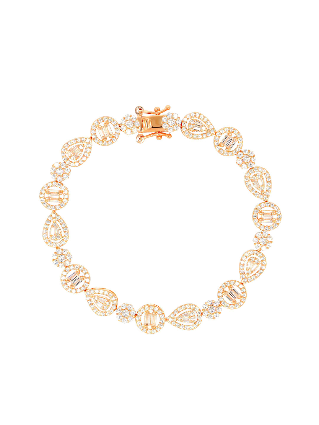 BHIMA 925 Sterling Silver Elegant Designer Rose Gold Polish Chain Bracelet