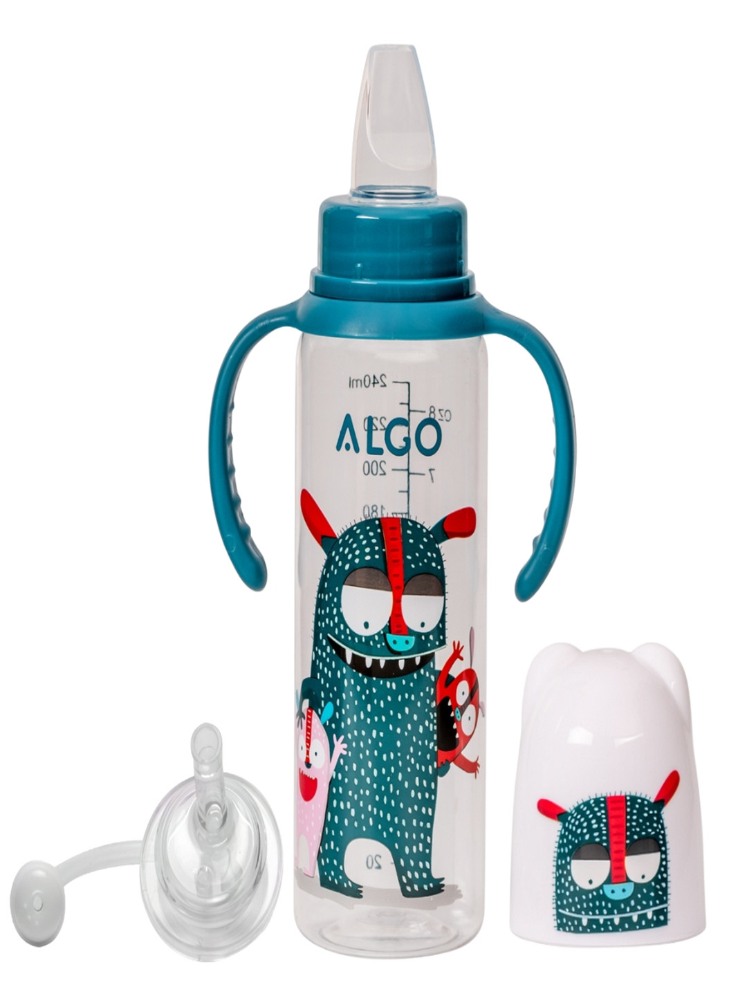 Adore Kids Snr. 2 in 1 Baby Silicon Spout & Straw Sipper with Gravity Ball-250ml