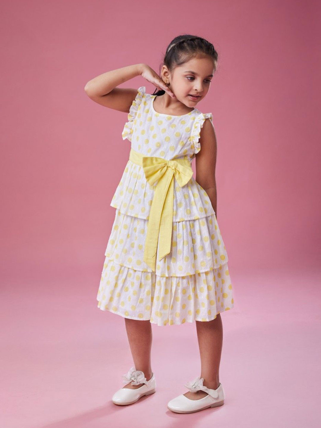 MASTARANG Three Tiered Sleeveless Dress With Long Bow At Waist