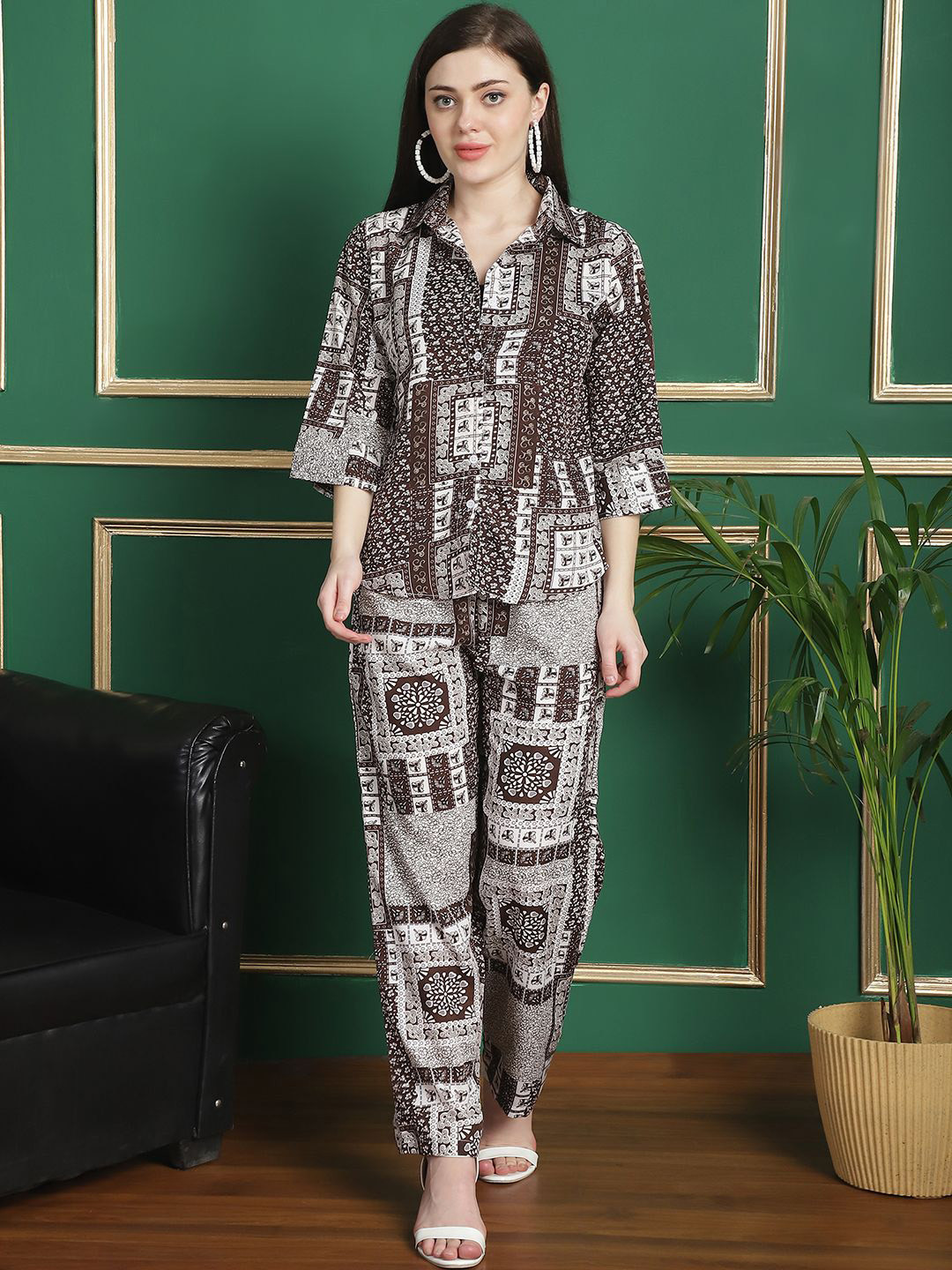 Valles365 by S.C. Printed Shirt & Trousers Co-ords set