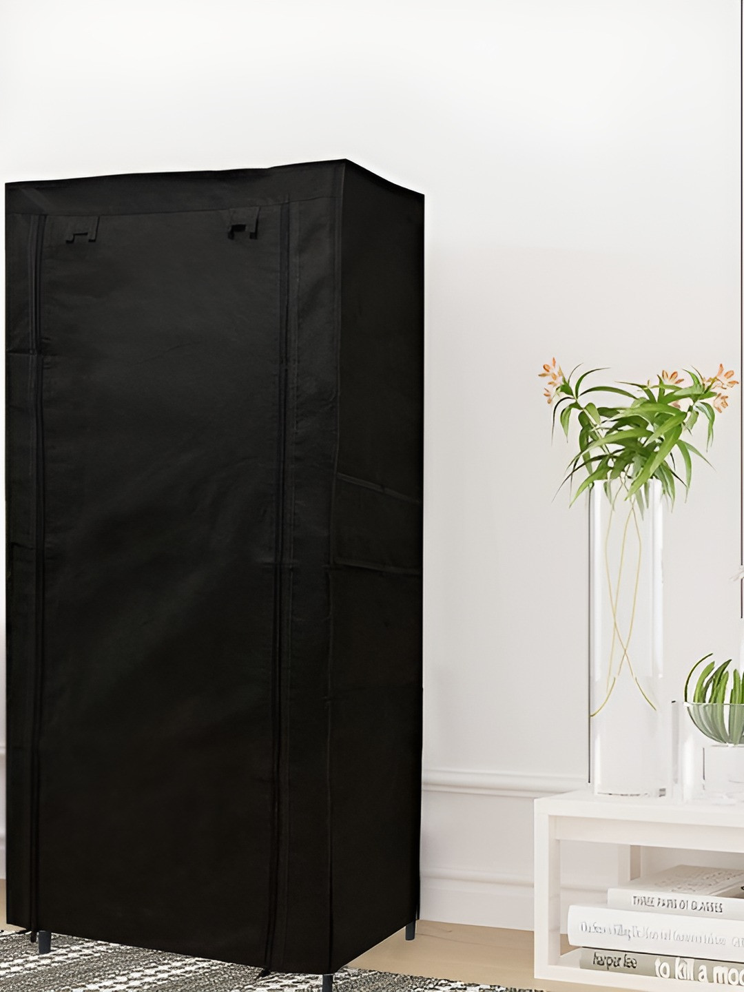 Urban Choice Black Printed 6 Layer Stainless Steel Collapsible Shoe Stand