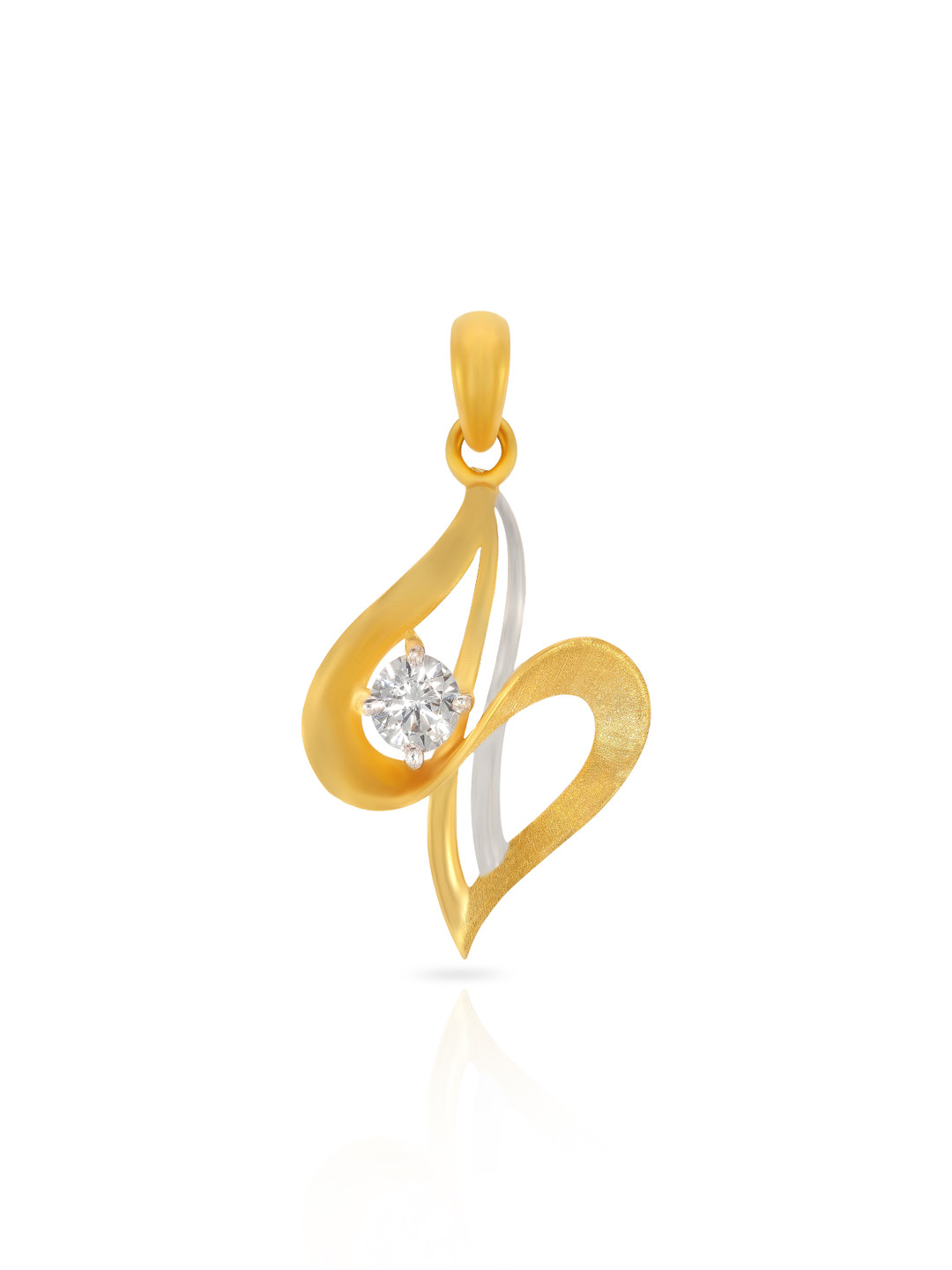 BHIMA 22K BIS Hallmark 916 Purity Yellow Gold Curve Pendant