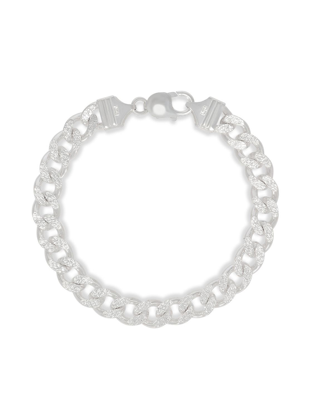 BHIMA 925 Sterling Silver Curb Chain Bracelet for Men