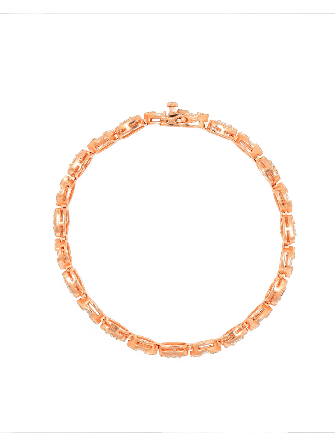 BHIMA 925 Sterling Silver Elegant Signiy Rose Gold Polish Chain Bracelet