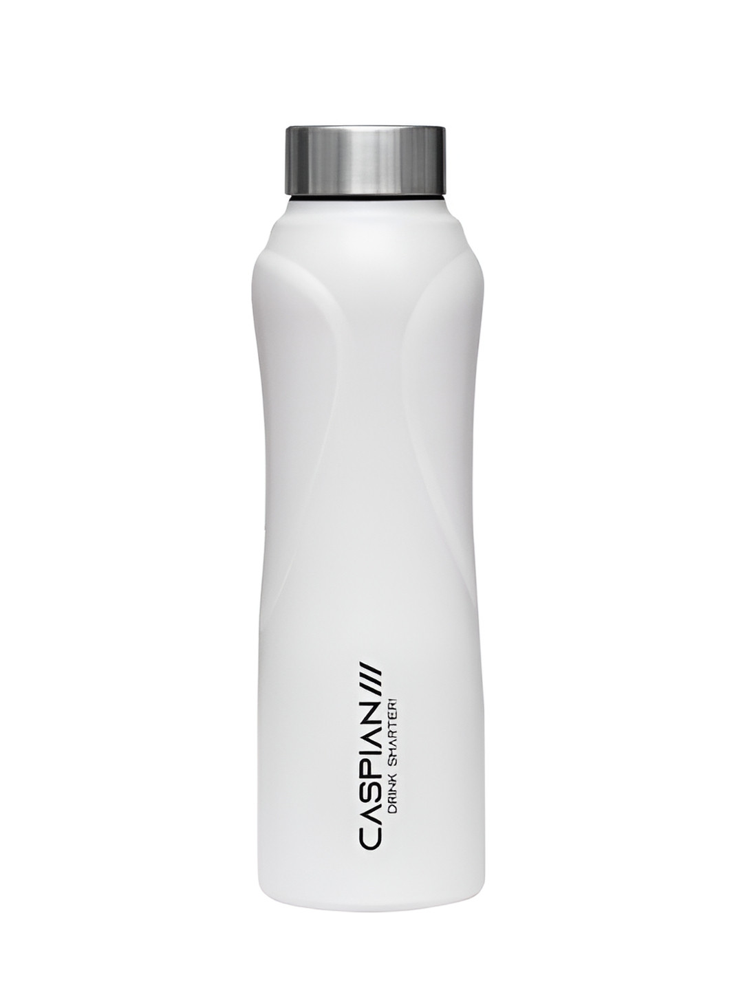 Caspian Pulse White Brand Logo Stainless Steel Spill Proof Water Bottle - 1L