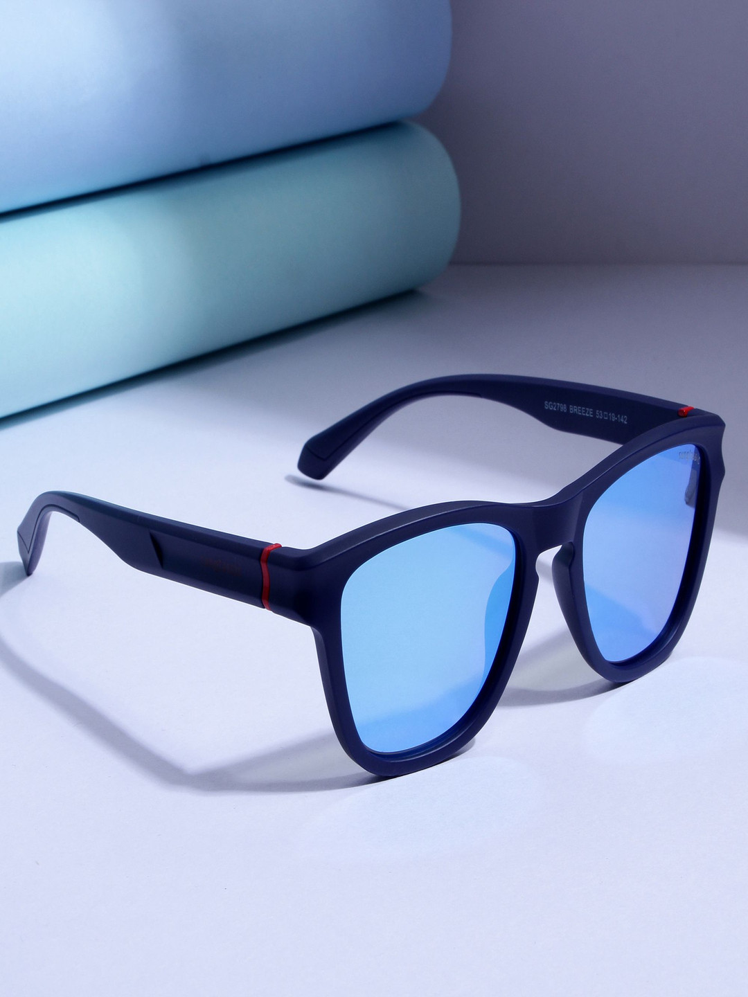 SUNGLASSIC Unisex Breeze Blue Mercury Polarized Round TR90 Sunglasses