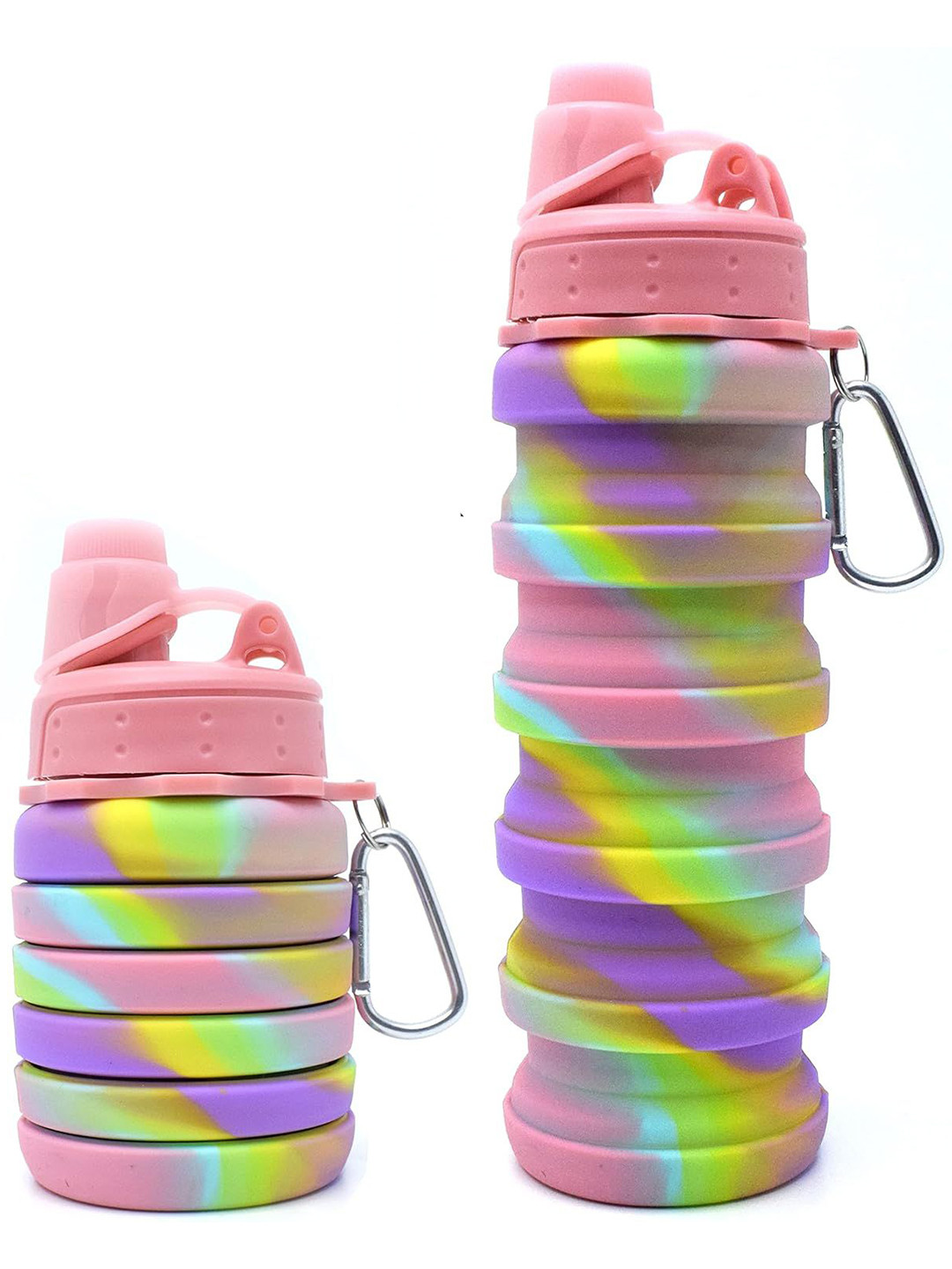 SALPITOYS Unisex Set of 2 Silicon Printed Water Bottle