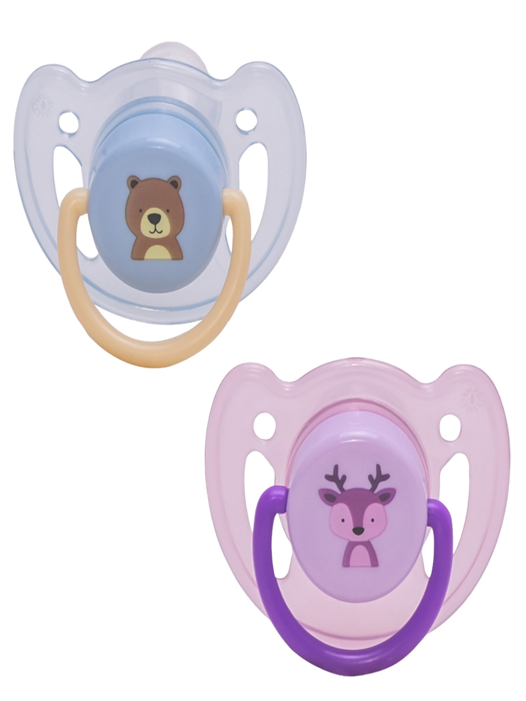 Adore Kids 2-Pcs Blue & Purple Printed Vented Pacifier BPA Free Teethers