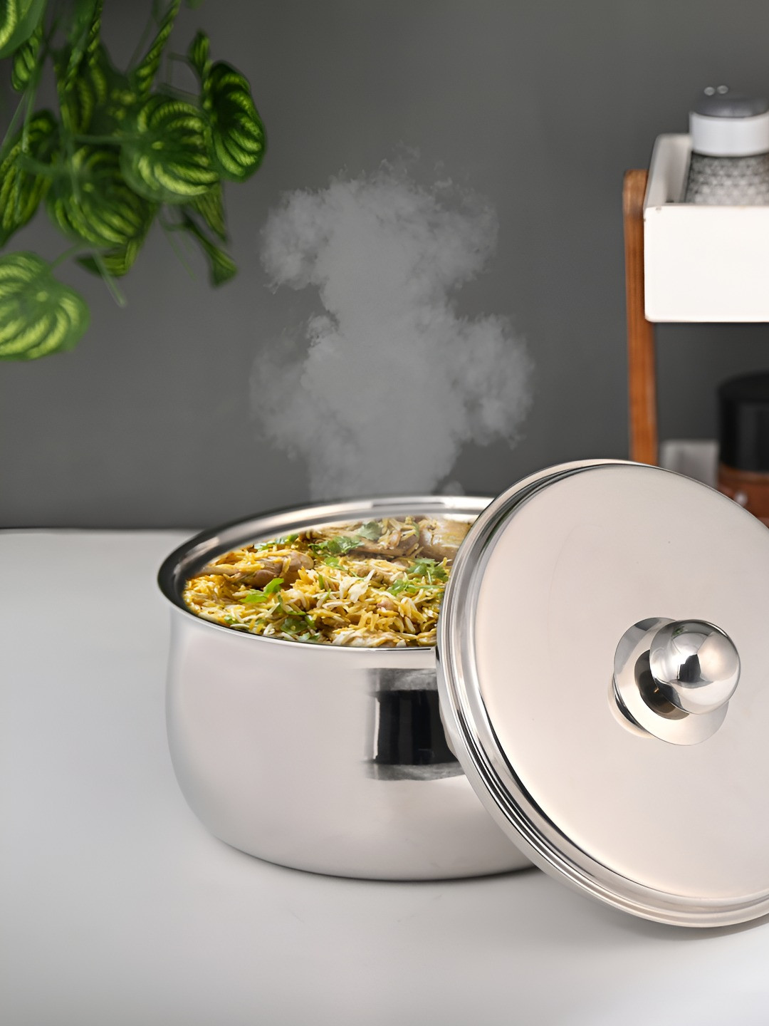 FNS Ebro Stainless Steel Designer Double Wall Insulated Casserole with Lid 1.5 L