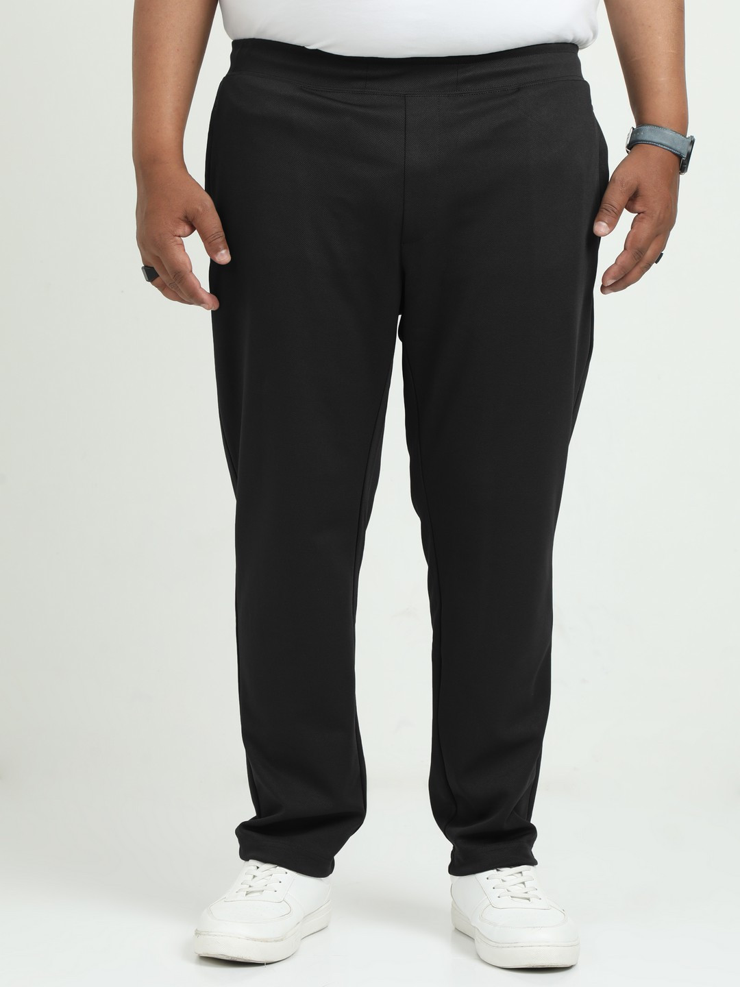 NEVER NEUD Men Plus Size Slim Fit 4-Way Stretchable Peanut Joggers Trousers