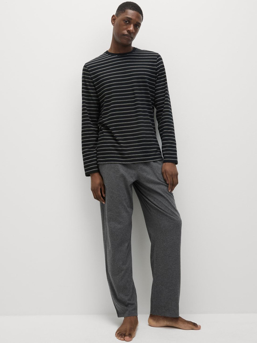 Marks & Spencer Men Striped Pure Cotton Night suit