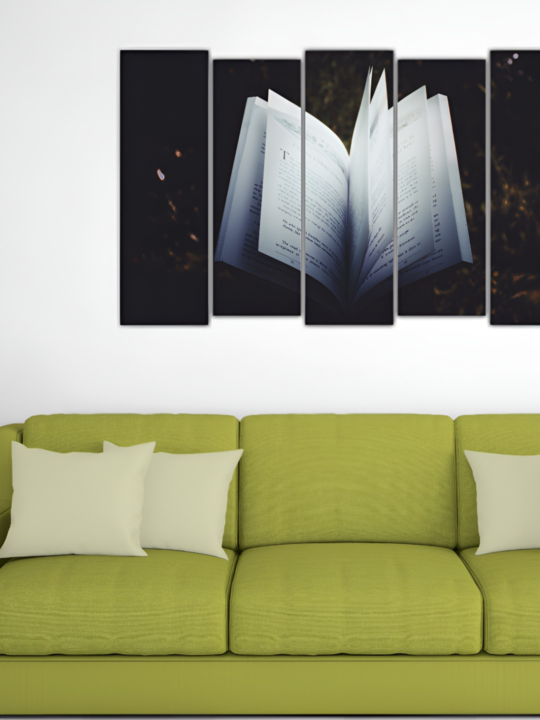 Inephos Black & White 5 Pieces Vinyl Book Wall Art