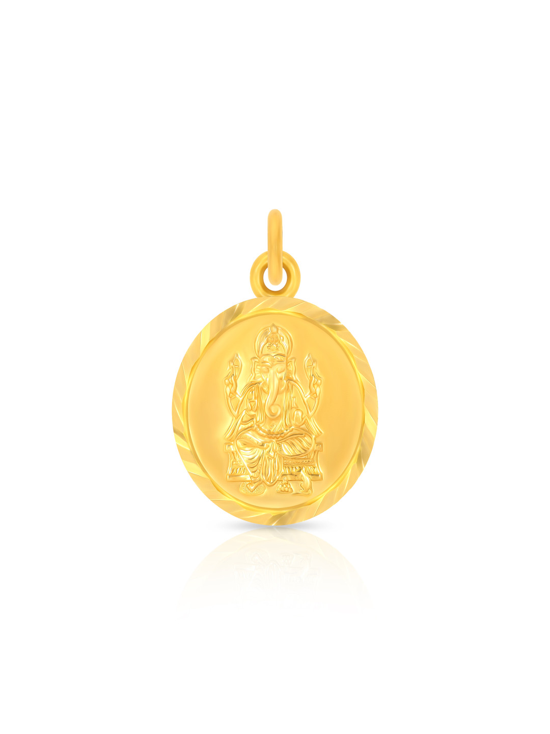 BHIMA 22K BIS Hallmark 916 Purity Yellow Gold Devotional Ganapathi Pendant