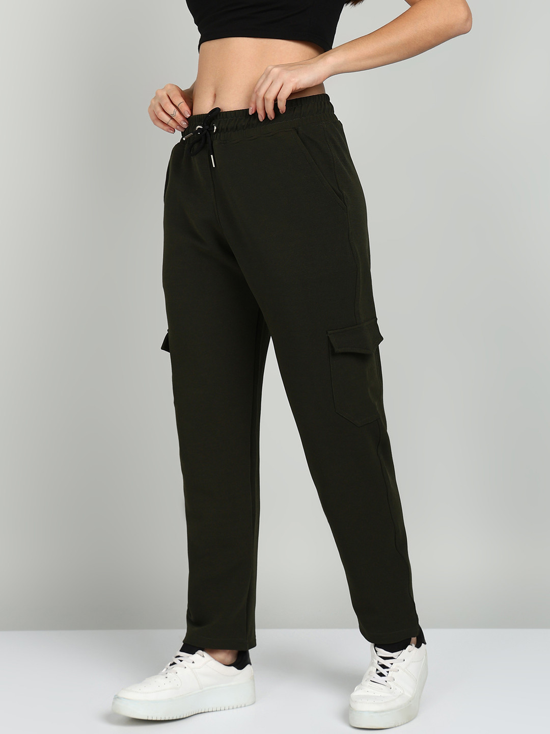 NEXSTEP Women Relaxed-Fit Dry Fit Mid Rise Cargo Track Pant