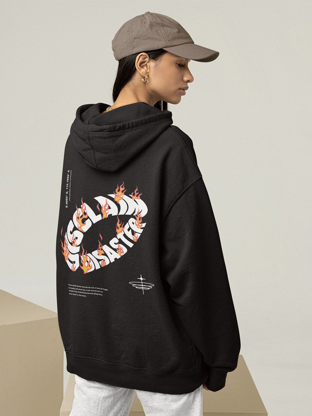 TheBTclub Women Disaster Printed Hooded Sweatshirt