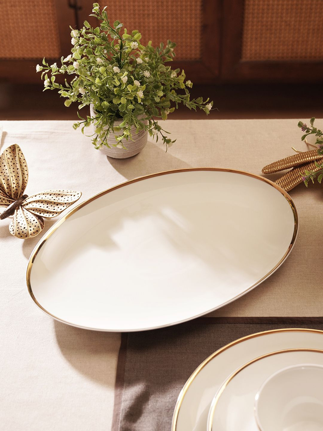 Pure Home and Living Unisex White Food Platter