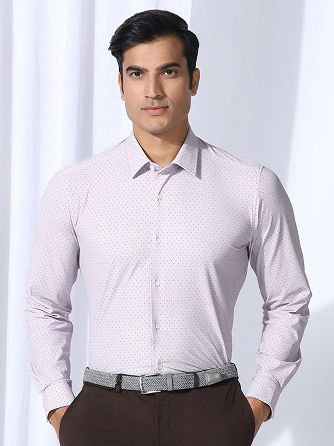 Blackberrys Men Stripe Techpro Formal Shirts