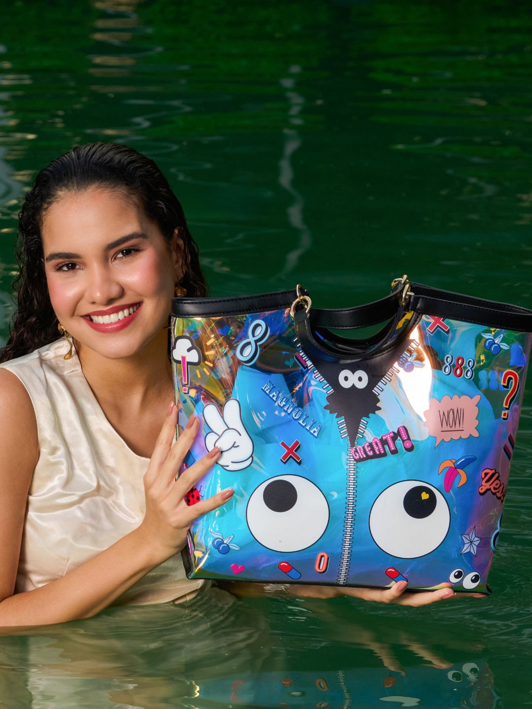 MAGNOLIA Women Graphic Printed Shopper Handheld Bag with Pouch