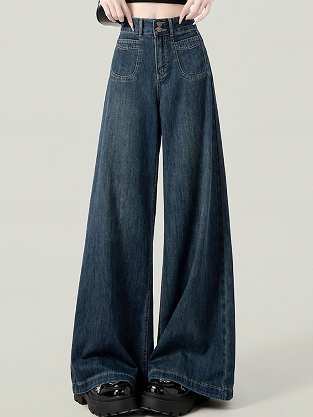 bebe Women Wide Leg High-Rise Jeans