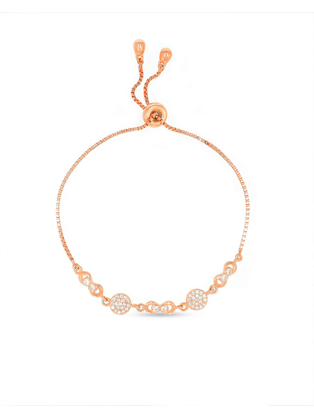 BHIMA 925 Sterling Silver Mystic Rose Rose Gold Polish Flexible Bracelet