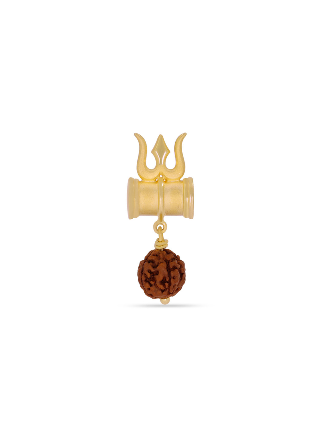 BHIMA 22K BIS Hallmark 916 Purity Yellow Gold Thrishul Rudraksh Pendant
