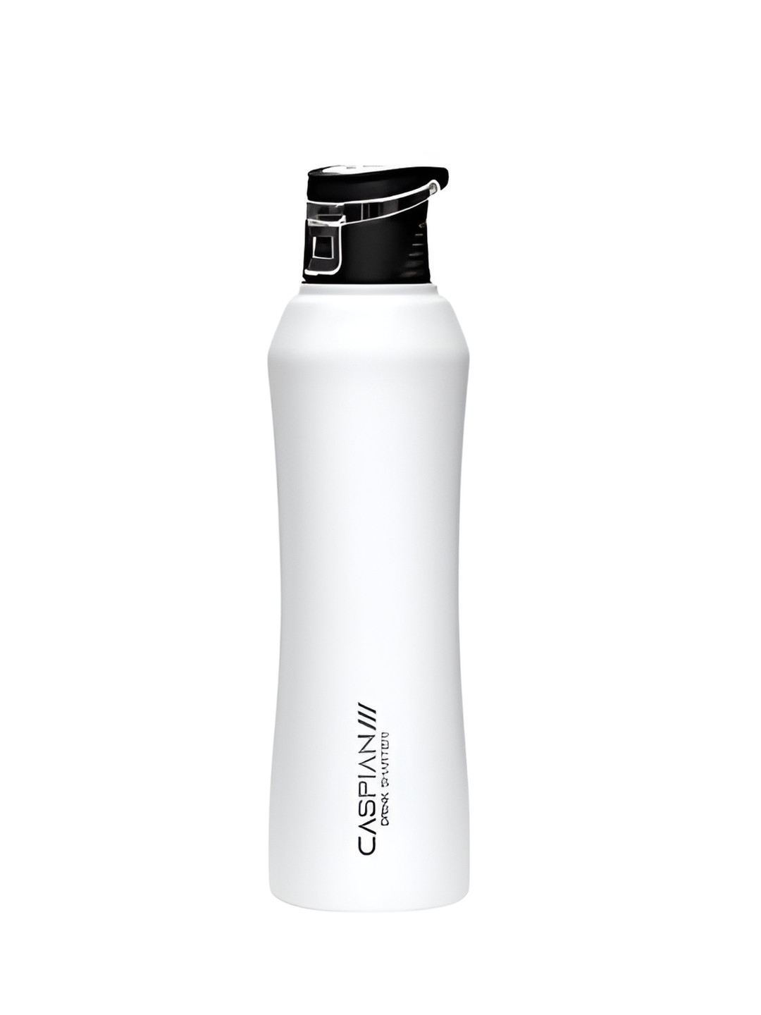 Caspian Trek White Brand Logo Stainless Steel Single Wall Vacuum Water Bottle - 1L