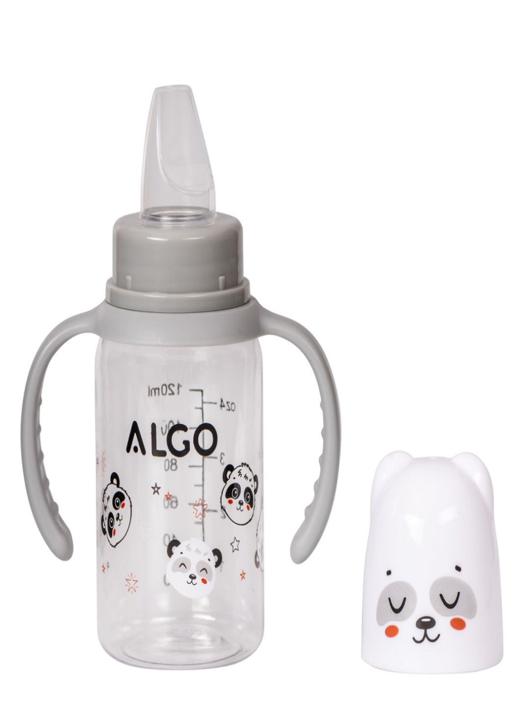 Adore ALGO Kids Grey Printed Sipper With Twin Handle- 125ml