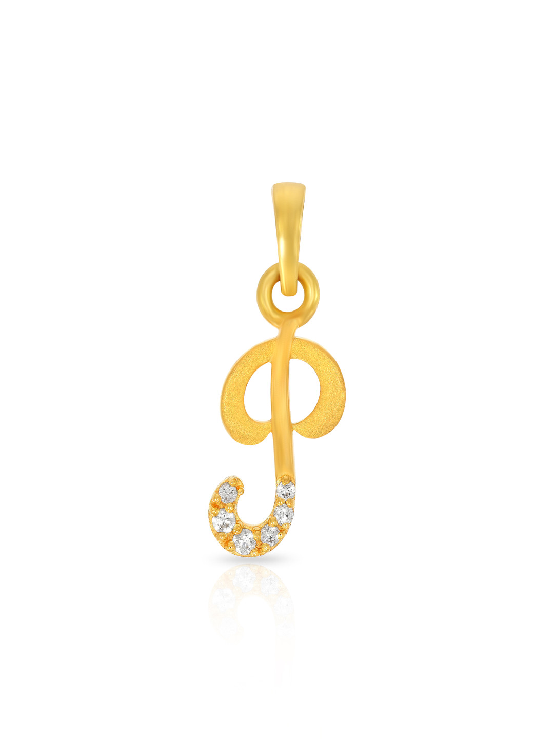 BHIMA 22K BIS Hallmark 916 Purity Yellow Gold Alphabet P Pendant
