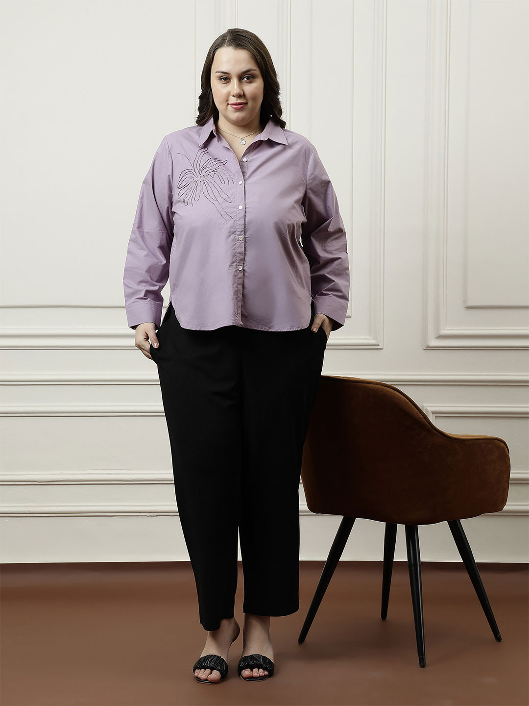 Athena Ample Women Relaxed Opaque Party Shirt