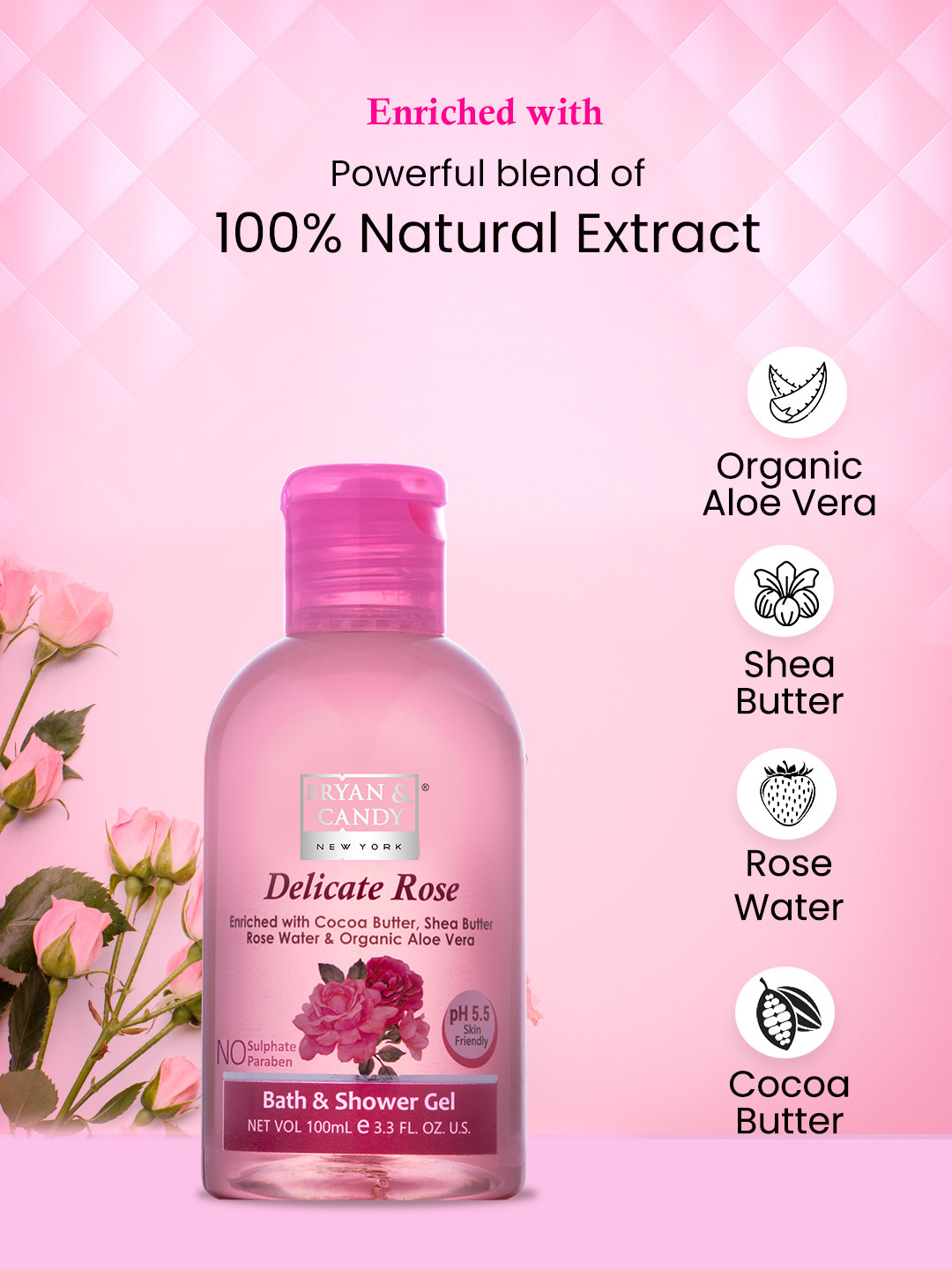 BRYAN & CANDY NEW YORK Delicate Rose Shower Gel- 100 ml