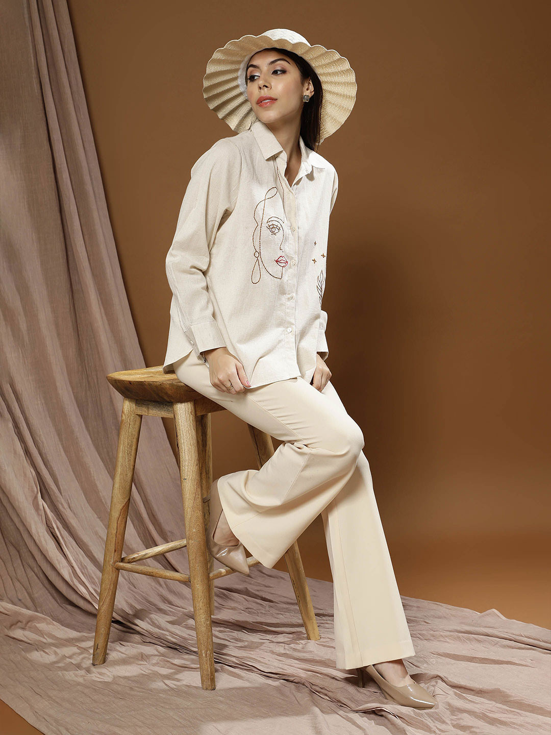 Boho By Athena Women Relaxed Opaque Casual Shirt