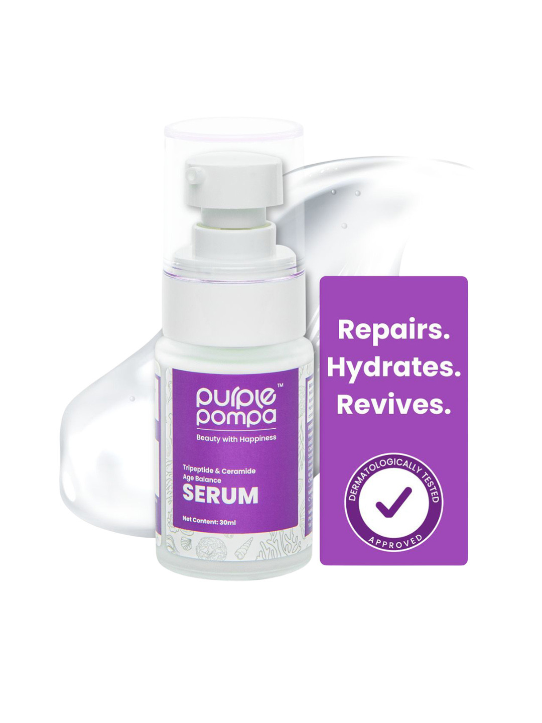 PURPLE POMPA Tripeptide & Ceramide Age Balance Anti-Ageing Serum- 30 ml