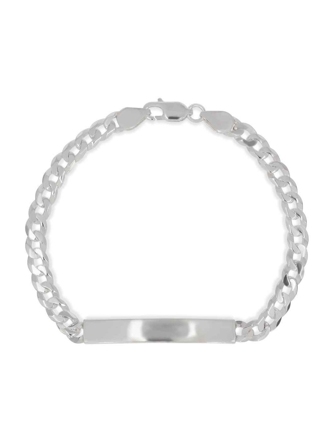 BHIMA 925 Sterling Silver Curb Armor Chain Bracelet for Men