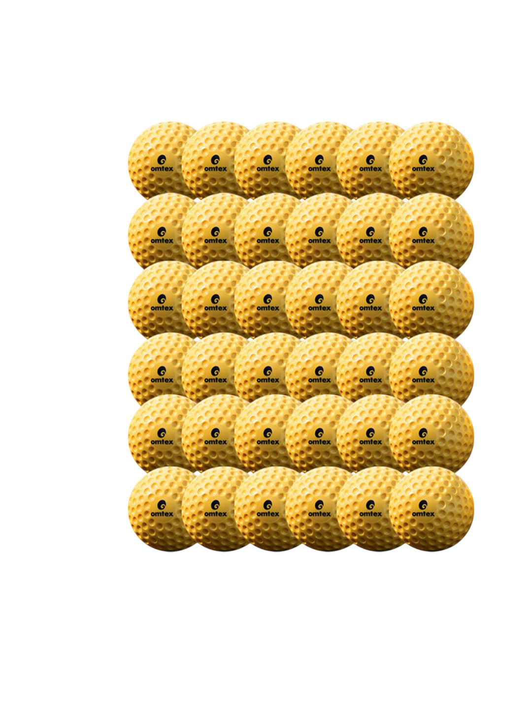 Omtex Men Pack of 6 Yellow Dimple Balls