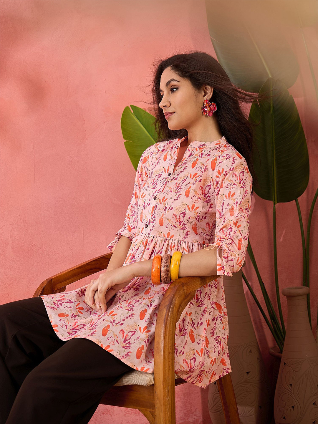 Sangria Printed Short Tops