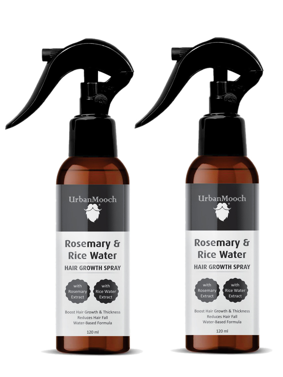 UrbanMooch Set Of 2 Rosemary & Rice Water Hair Spray For Hair Growth - 120 ml Each