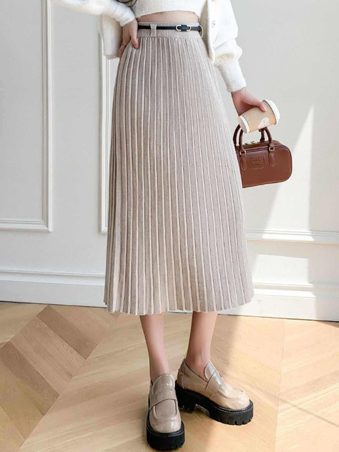 bebe A-Line Midi Skirt