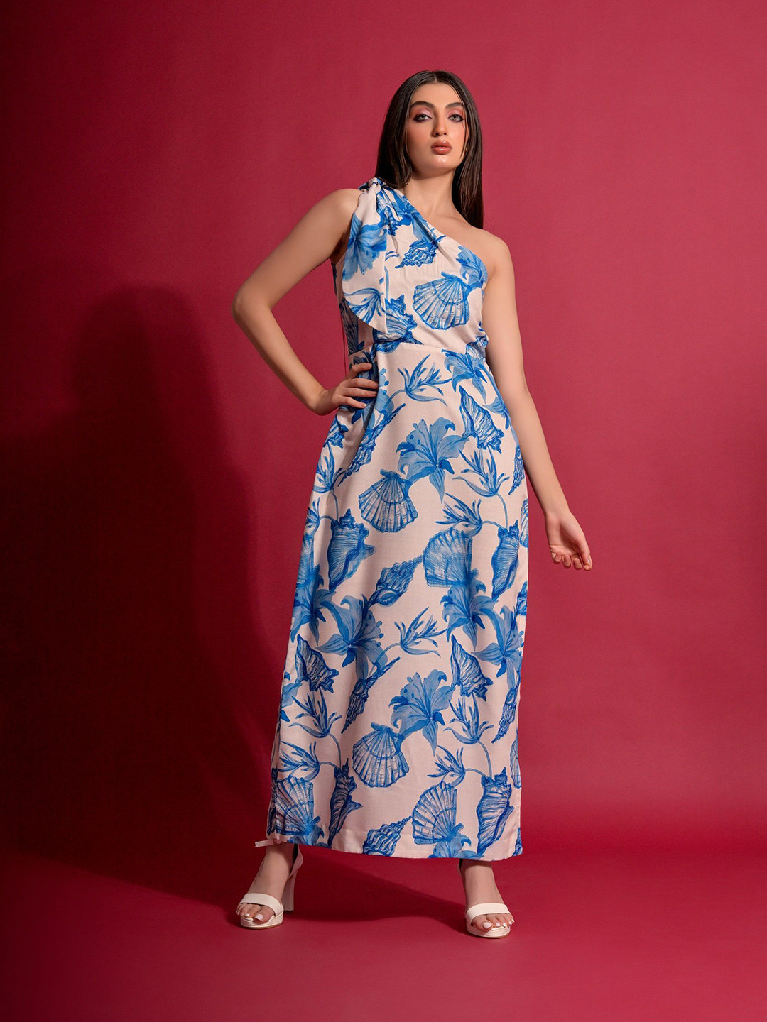 GARDEN PARTY Women  Ruffled Crepe Fit & Flare Maxi No Sleeves Dress