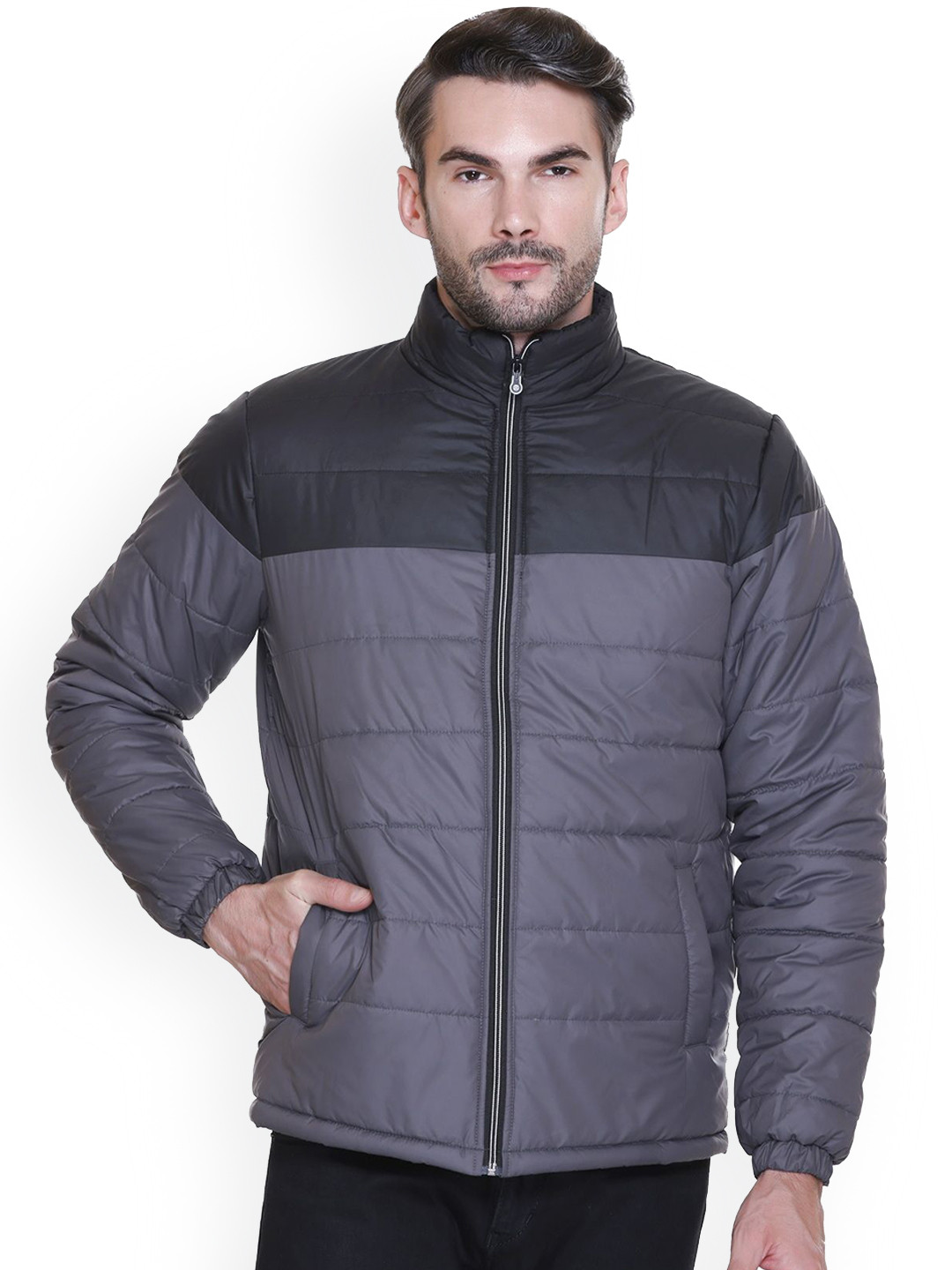 SANHOK Men Camouflage Colourblocked Lightweight Puffer Jacket