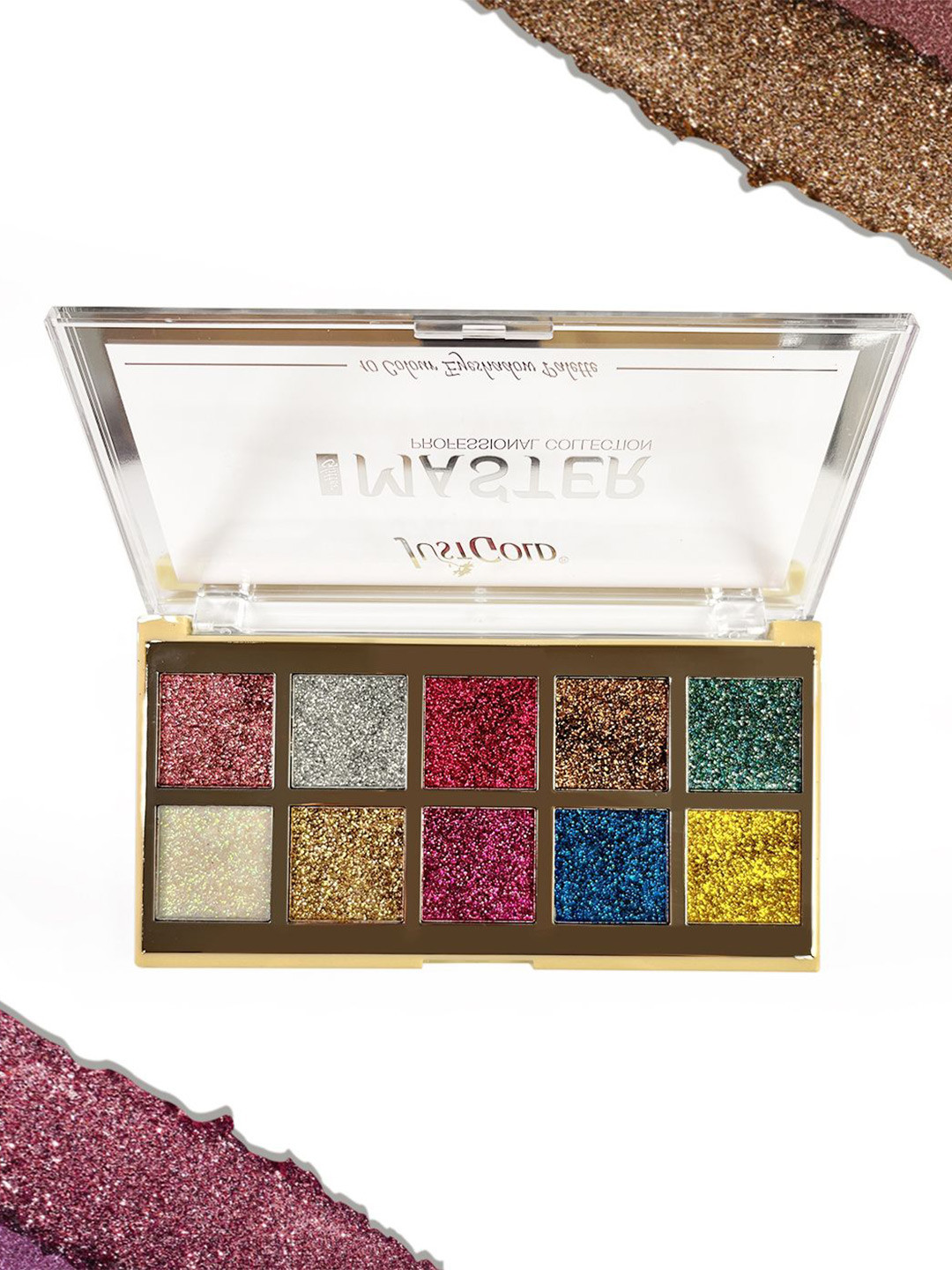 JUSTGOLD 10- Color Master Professional Collection Eye Glitter Palette- 115g- Shade- #563