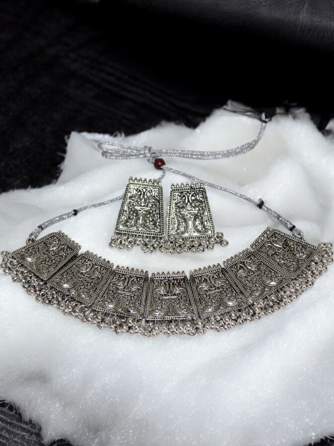 Jolly Faces Oxidised & Beaded Jewellery Set