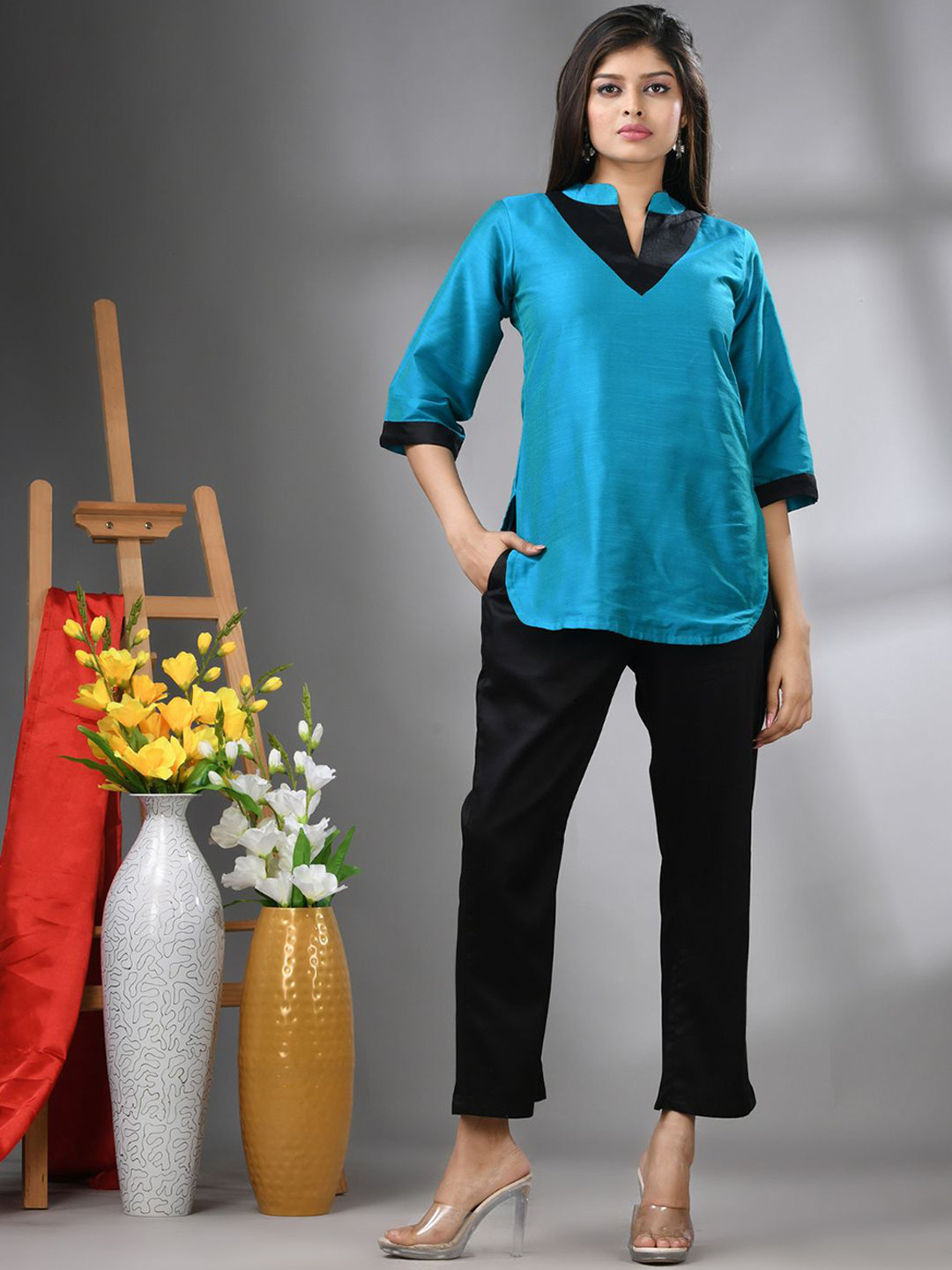 Charukriti Plus Size Bangalore Silk Co-ord Set