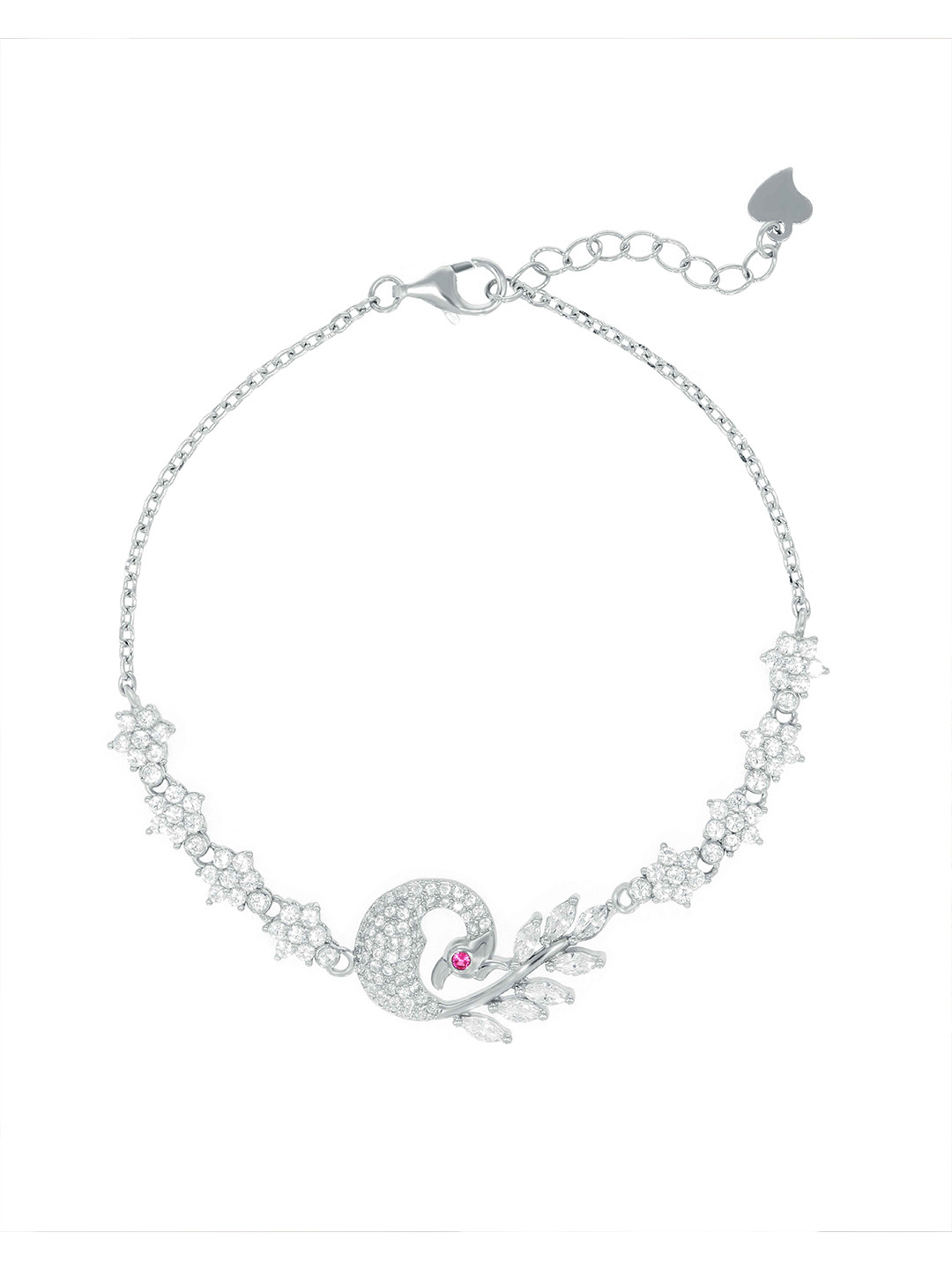 BHIMA 925 Sterling Silver Peacock Styles Chain Bracelet